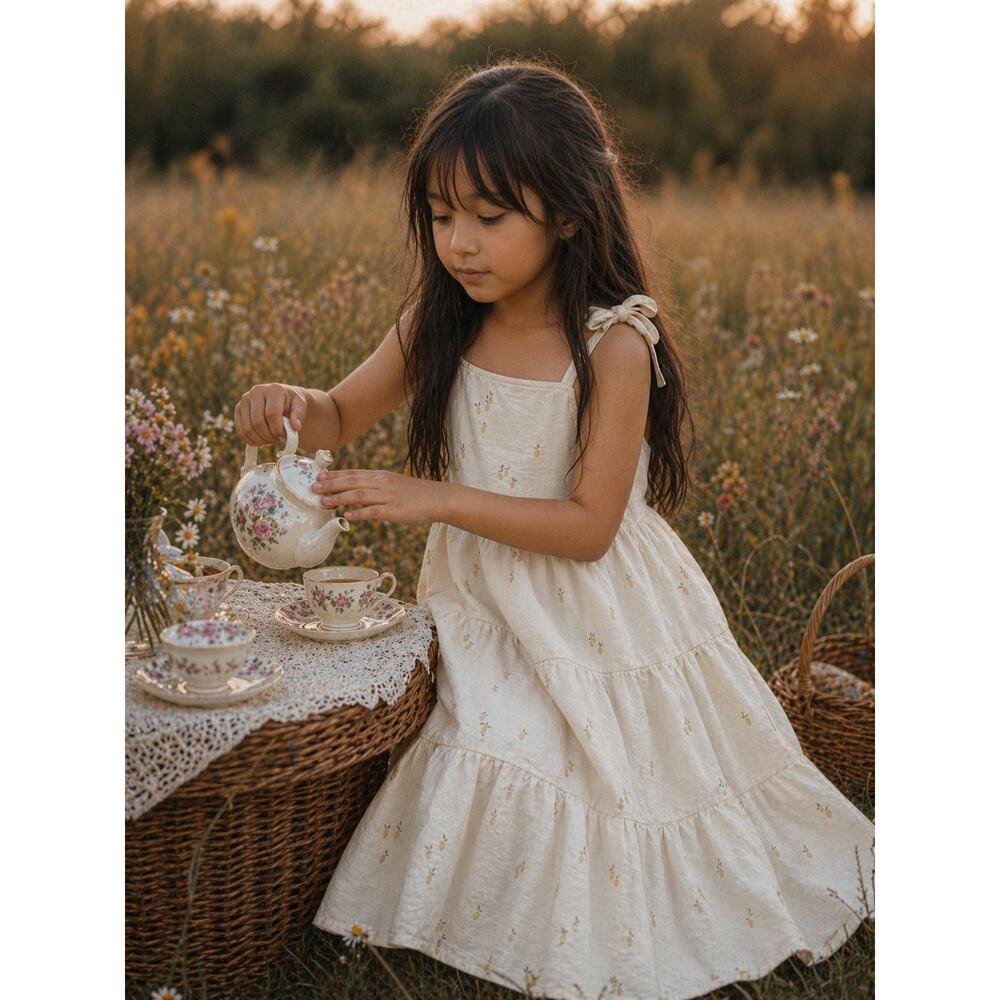 Rylee + Cru Sunlit Lemon Grove & Orchard Daydreams twirl maxi dress 8/9yrs